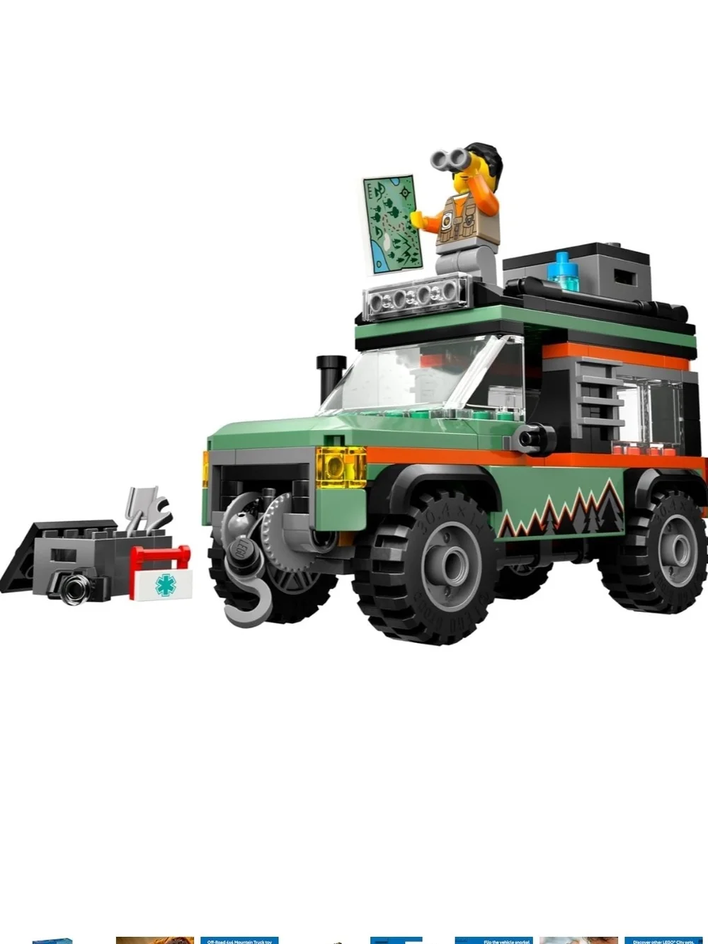 Lego City Green and Black Off-Road Mountain Truck Building Set